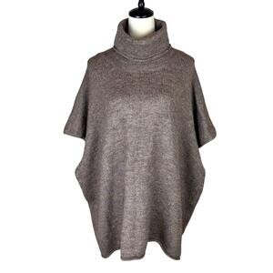 Universal Thread NWT OS Brown Knit Turtleneck Pullover Poncho Sweater